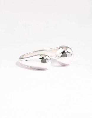 Silver Plated Open Sphere Ring