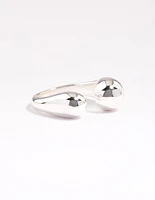 Silver Plated Open Sphere Ring