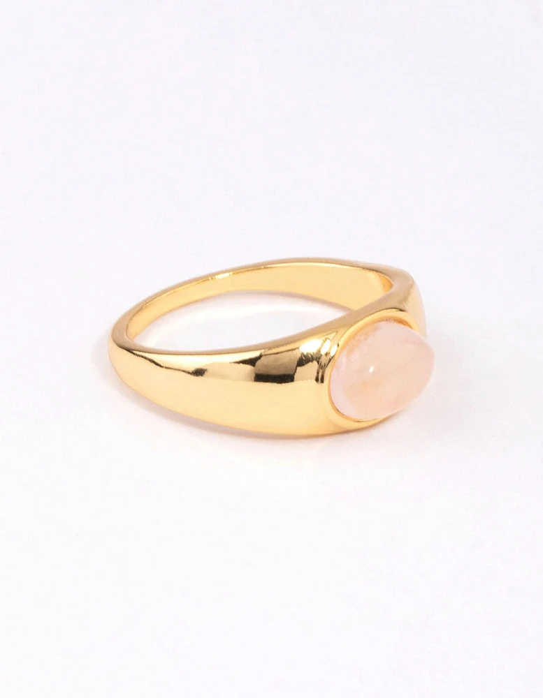 Gold Plated Oval Signet Ring