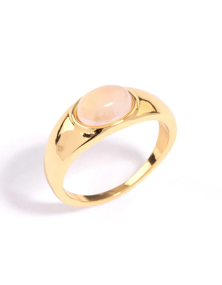 Gold Plated Oval Signet Ring