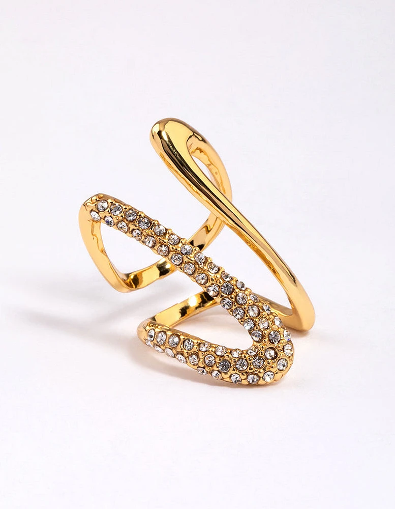 Gold Plated Blingy Split Ring