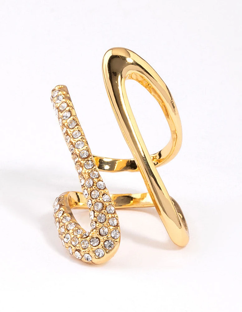 Gold Plated Blingy Split Ring