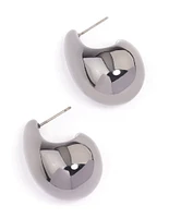 Gunmetal Teardrop Stud Earrings