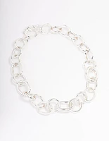 Silver Threaded Chain Short Necklace