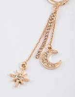 Gold Celestial Cupchain Drop Earrings