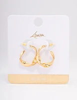 Gold Plated Twisted Small Hoop Earrings