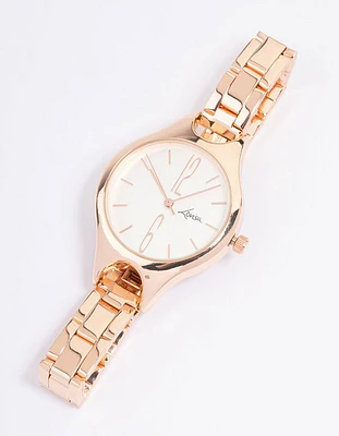 Rose Gold Coloured Slim Arched Watch