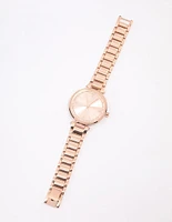 Rose Gold Coloured Crystal Dial Watch