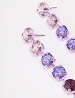 Purple Ombre Diamante Drop Earrings