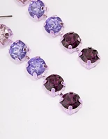 Purple Ombre Diamante Drop Earrings