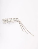 Rhodium Heart Diamante Cupchain Hair Clip