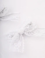 White Lace Hair Bow Pack