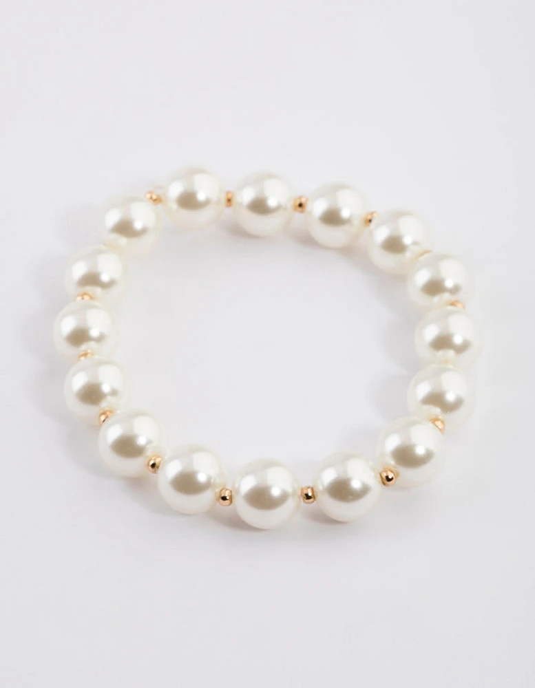 Gold Pearl Matching Jewellery Set