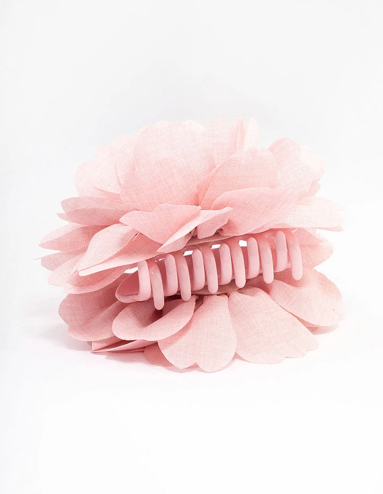 Blush Fabric Large Rose Hair Claw