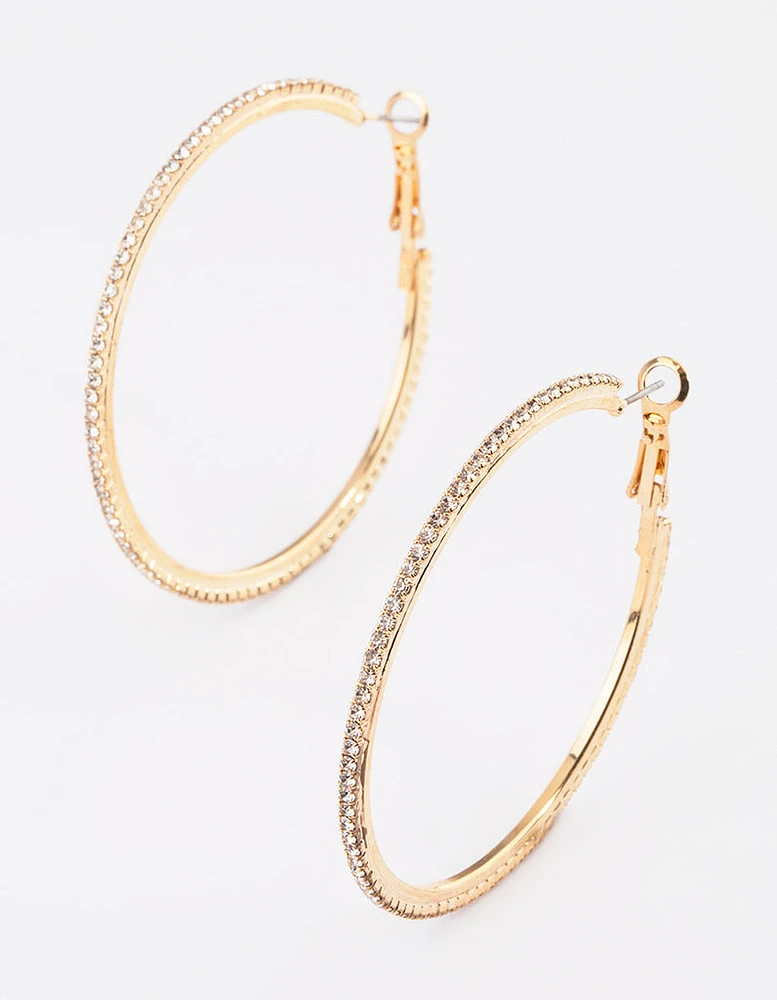 Gold Bling Hoop Earrings