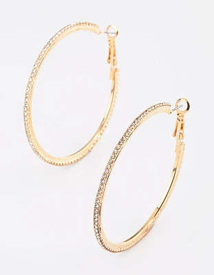 Gold Bling Hoop Earrings