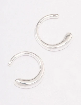 Sterling Silver Mini Calligraphy Hoop Earrings