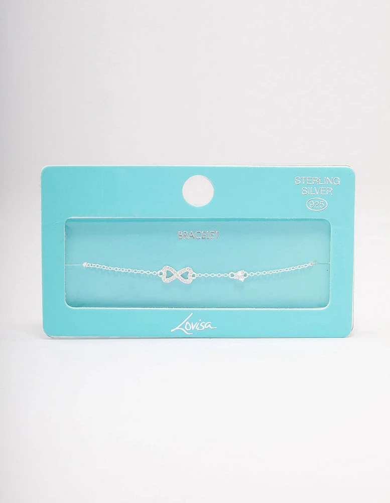 Sterling Silver Infinity Heart Bracelet