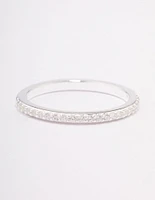 Sterling Silver Cubic Zirconia Pave Band Ring