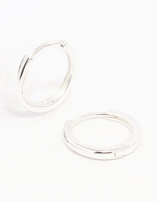 Sterling Silver Huggie Earrings 14mm