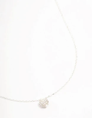 Sterling Silver Pave Heart Pendant Necklace