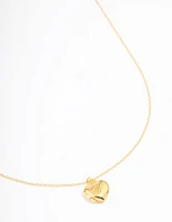 Gold Plated Sterling Silver Heart Locket Pendant Necklace