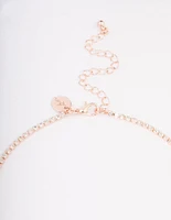 Rose Gold Teardrop Diamante Jewellery Set