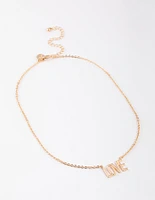 Gold Love Black Letter Pendant Necklace
