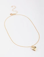 Gold Heart Pendant Locket Necklace