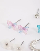 Silver Garden Stud & Hoop Earrings 6-Pack