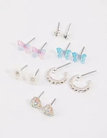 Silver Garden Stud & Hoop Earrings 6-Pack