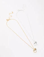 Gold & Silver Open Heart Bestie Necklace Pack