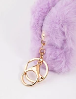 Lilac Fluffy Key Ring Pouch