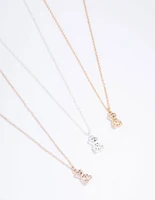 Mixed Metal Mini Teddy Necklace 3-Pack