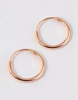 Rose Gold Plated Sterling Silver Hoop Earrings 10mm