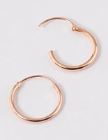 Rose Gold Plated Sterling Silver Hoop Earrings 10mm