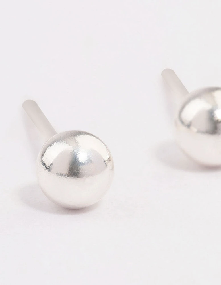 Sterling Silver Ball Stud Earrings 4mm