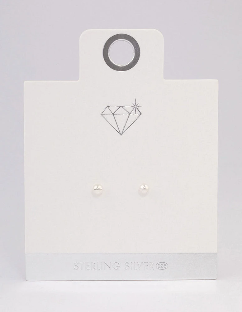 Sterling Silver Ball Stud Earrings 4mm