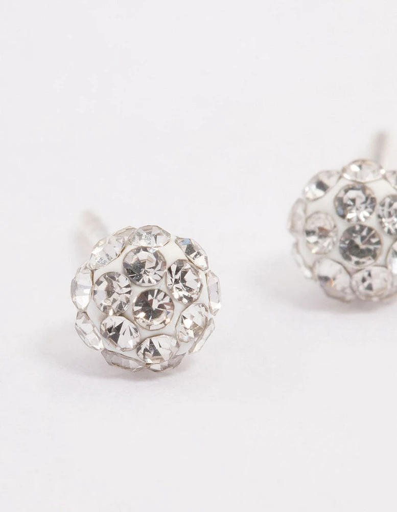 Sterling Silver Fireball Stud Earrings