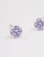 Sterling Silver Lilac Stud Earrings