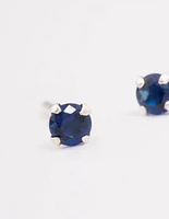 Sterling Silver Baby Blue Colour Stud Earrings