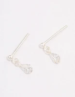 Sterling Silver Pear Cubic Zirconia Drop Earrings