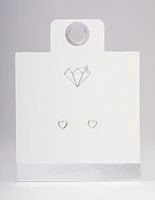 Sterling Silver Open Heart Stud Earrings