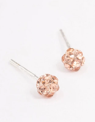 Sterling Silver Blush Fireball Stud Earrings