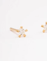 Gold Plated Sterling Silver Baby Star Stud Earrings