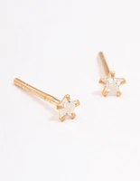 Gold Plated Sterling Silver Baby Star Stud Earrings