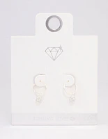 Sterling Silver Crystal Hoop Earrings 12mm