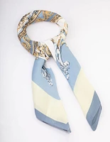 Blue Fabric Regal Printed Scarf