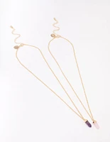 Gold Semi-Precious Mini Shard Necklace Pack