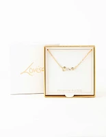 Gold Plated Cubic Zirconia Love Script Necklace
